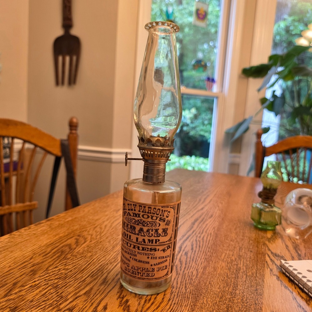 Dr Ely Parsons Famous Miracle Oil Lamp Vintage Style Novelty Apple Pie Empty
